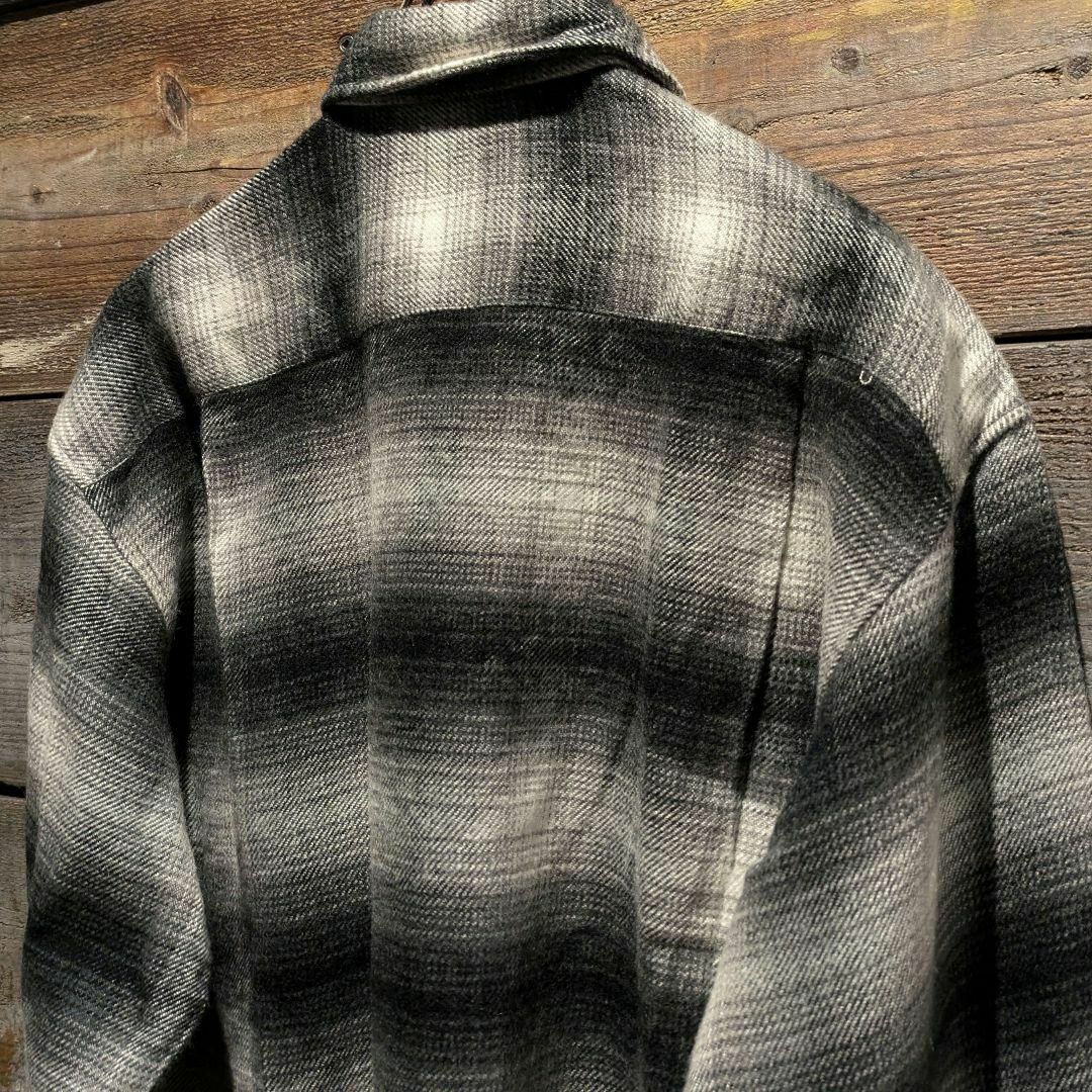 80s vintage オンブレチェック ネルシャツ 開襟 シャドウ グランジ 80s vintage オンブレチェック ネルシャツ 開襟 シャドウ グランジ