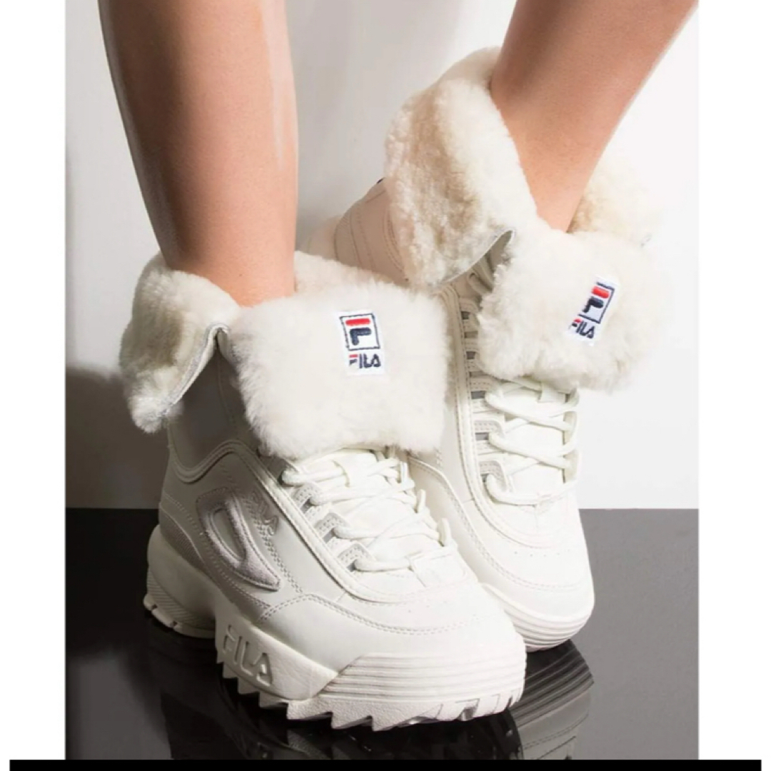 FILA HERITAGE - FILAのDISRUPTOR(ディスラプター)のファー付きハイカットブーツ