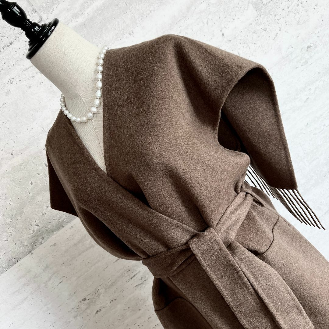 HERMES [エルメス] カシミア コート と ケープ セット 36