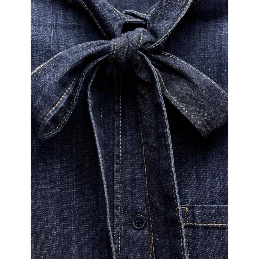 ZARA - ZARA TRF リボンデニムシャツ XSの通販 by lilyy's shop ZARA - ZARA TRF リボンデニムシャツ XSの通販 by lilyy's shop