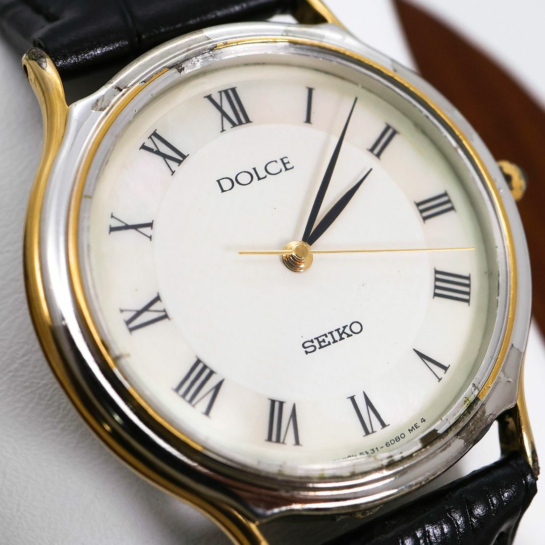 稼働 SEIKO Dolce 腕時計 シェル ローマインデックス 691