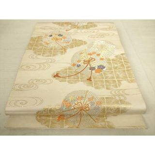 平和屋着物◎六通柄袋帯 舞扇子文様 純金箔 正絹 逸品 平和屋着物◎六通柄袋帯 舞扇子文様 純金箔 正絹 逸品