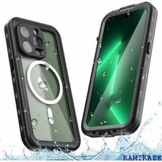 iPhone 14 Pro ケース 完全防水 ストラッ 面 Pro 黒 941(その他)