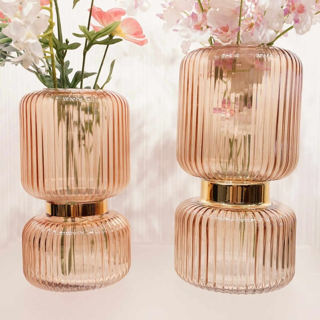 輸入品 フラワーベース ガラス 2個セット 造花付き 花瓶 雑貨 輸入品 フラワーベース ガラス 2個セット 造花付き 花瓶 雑貨