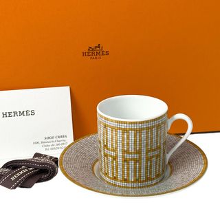 HERMES - 未使用 エルメス HERMES モザイク カップ&ソーサー HERMES - 未使用 エルメス HERMES モザイク カップ&ソーサー