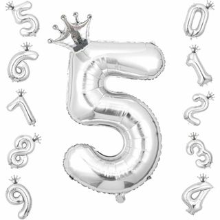 誕生日 数字バルーン 5 32インチ 数字 王冠 セット(その他)