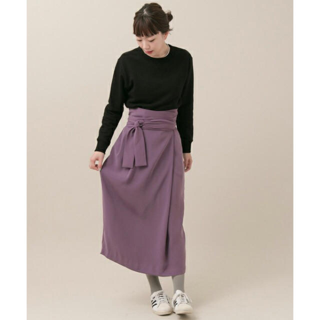 KBF+(ケービーエフプラス)のKBF+ ウエストリボンラップスカート レディースのスカート(ロングスカート)の商品写真