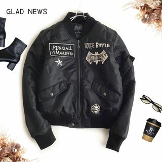 GLAD NEWS - 美品glad newsブラック黒ジップアップGLADNEWS羽 GLAD NEWS - 美品glad newsブラック黒ジップアップGLADNEWS羽