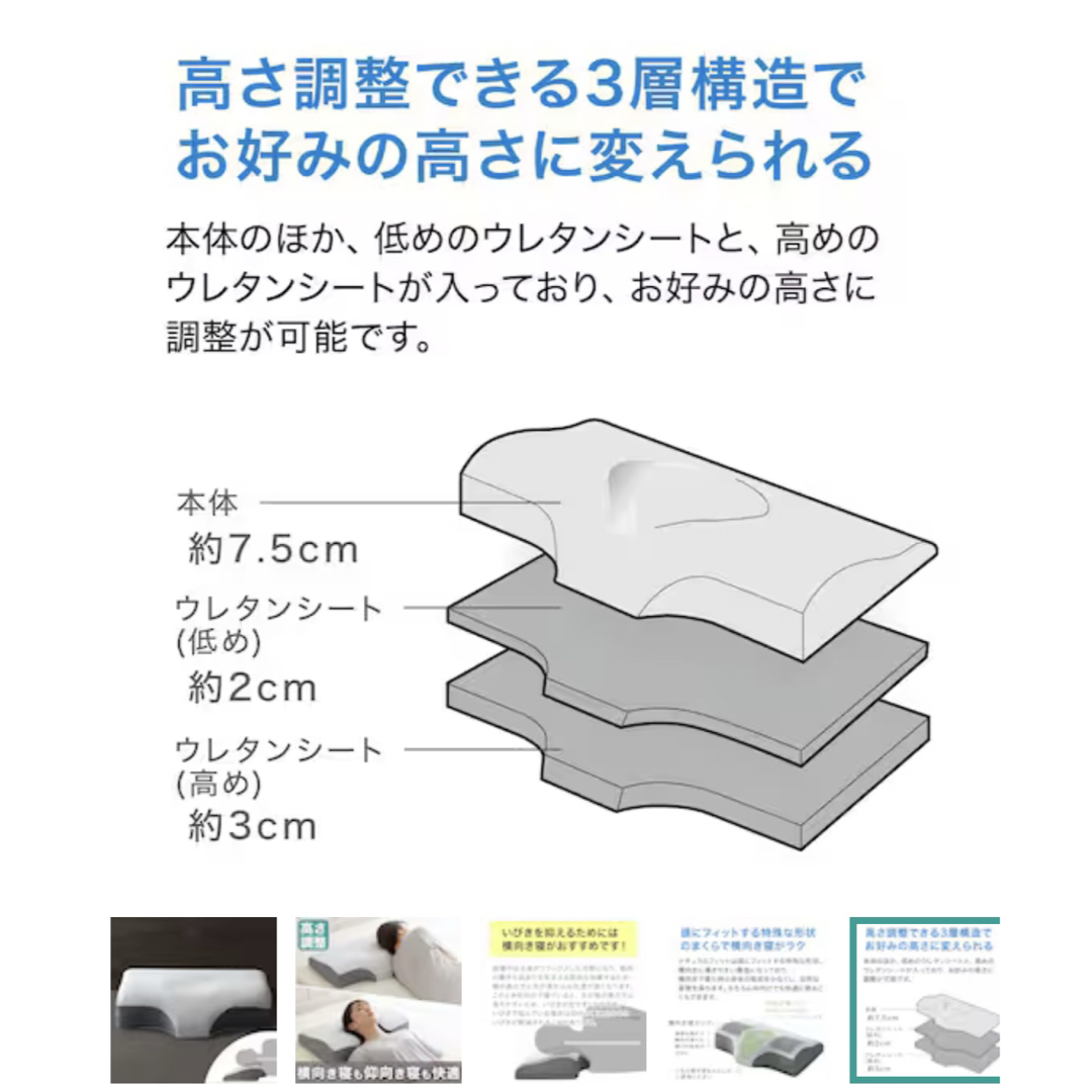 ニトリ(ニトリ)のニトリ　横向き寝がラクなまくら(ナチュラルフィット) インテリア/住まい/日用品の寝具(枕)の商品写真