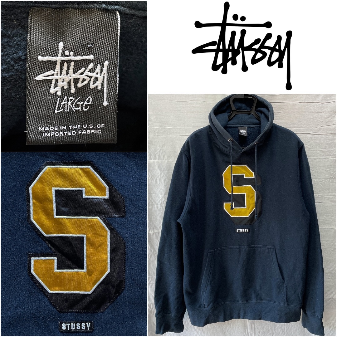 STUSSY - USA製 STUSSY ステューシー パーカー L ネイビーの通販 STUSSY - USA製 STUSSY ステューシー パーカー L ネイビーの通販