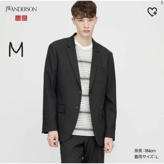 ユニクロ(UNIQLO)の美品　ユニクロ  メンズM   JWアンダーソン　ブラック　テーラードジャケット(テーラードジャケット)