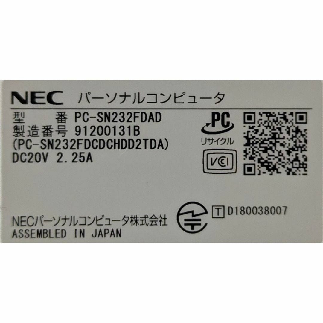 美品Win11 NS300M/i3/16G/1T/DVD/WLAN/カメラ 美品Win11 NS300M/i3/16G/1T/DVD/WLAN/カメラ
