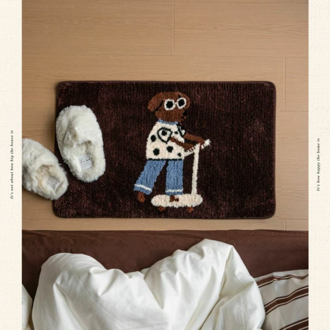 ZARA HOME(ザラホーム)のMoreover アート サングラス犬柄 ミニラグ マット カーペット インテリア/住まい/日用品のラグ/カーペット/マット(ラグ)の商品写真