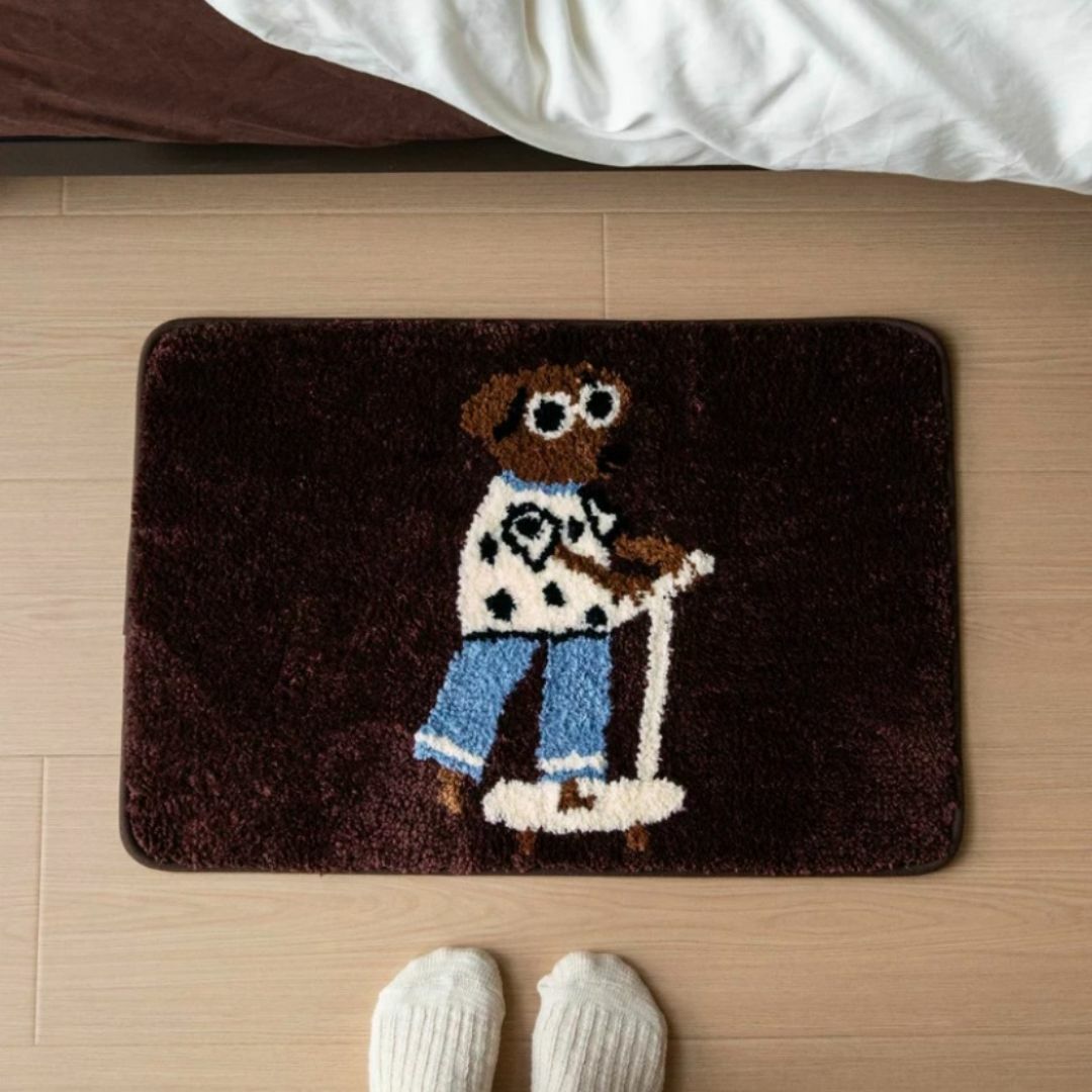 ZARA HOME(ザラホーム)のMoreover アート サングラス犬柄 ミニラグ マット カーペット インテリア/住まい/日用品のラグ/カーペット/マット(ラグ)の商品写真