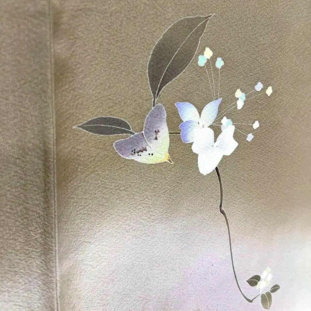 作家もの 京加賀友禅 花模様 リーフ模様 付け下げ 着物 124a p 作家もの 京加賀友禅 花模様 リーフ模様 付け下げ 着物 124a p