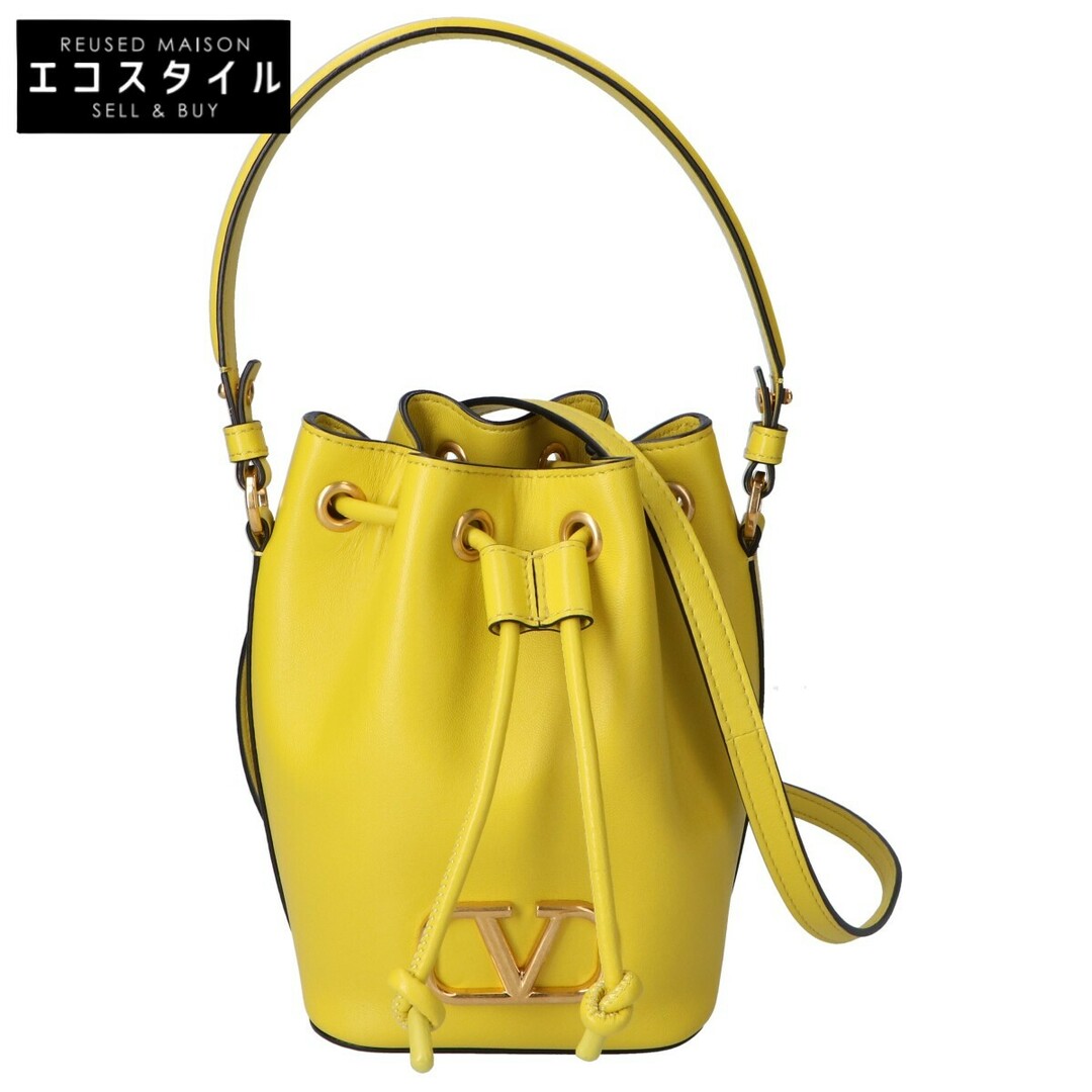 VALENTINO - ヴァレンティノ 【美品】Vロゴ シグネチャー ナッパレザー ミニ バケットバッグ