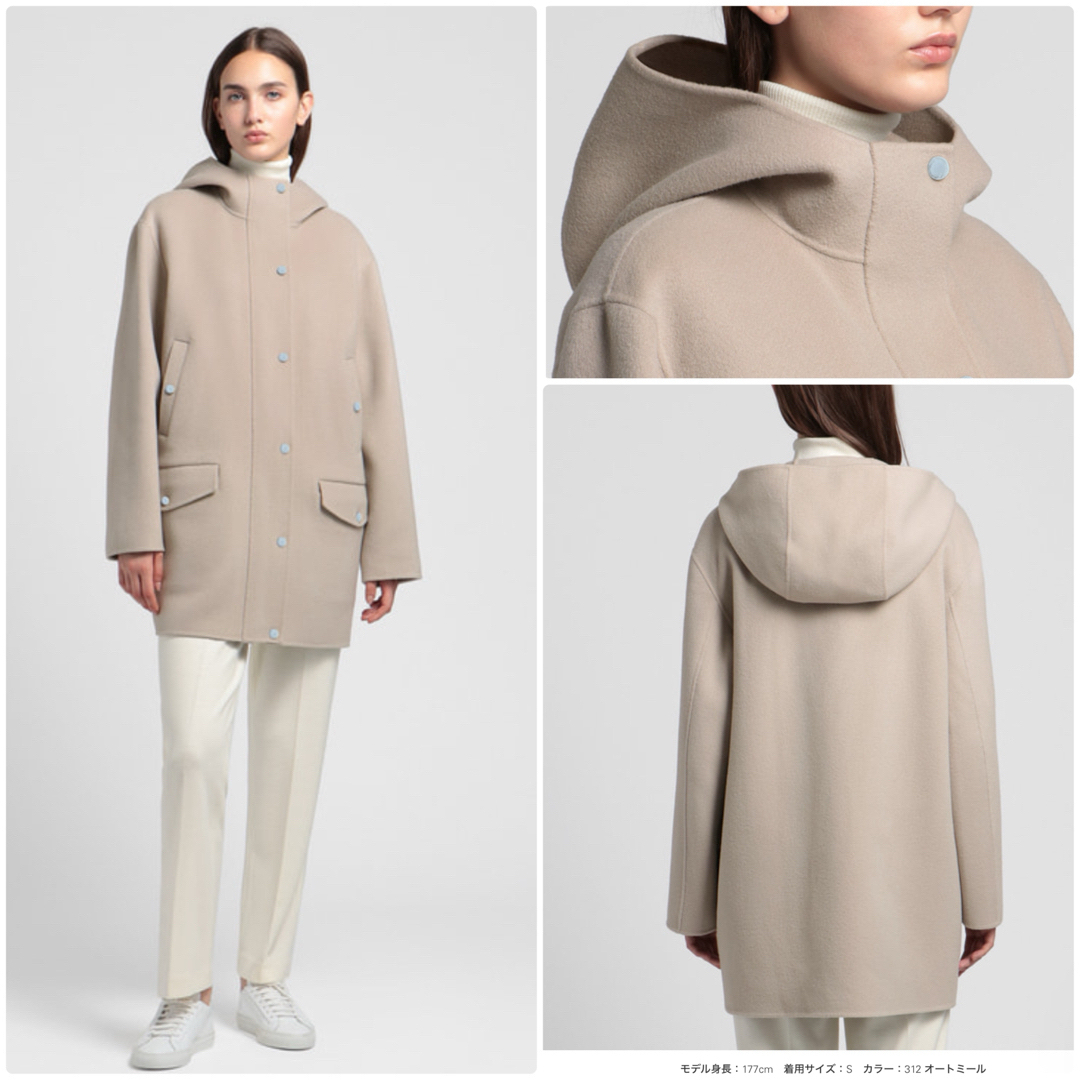 theory luxe 23AW ダブルフェイスショート丈ブルゾンコート　グレー theory luxe 23AW ダブルフェイスショート丈ブルゾンコート