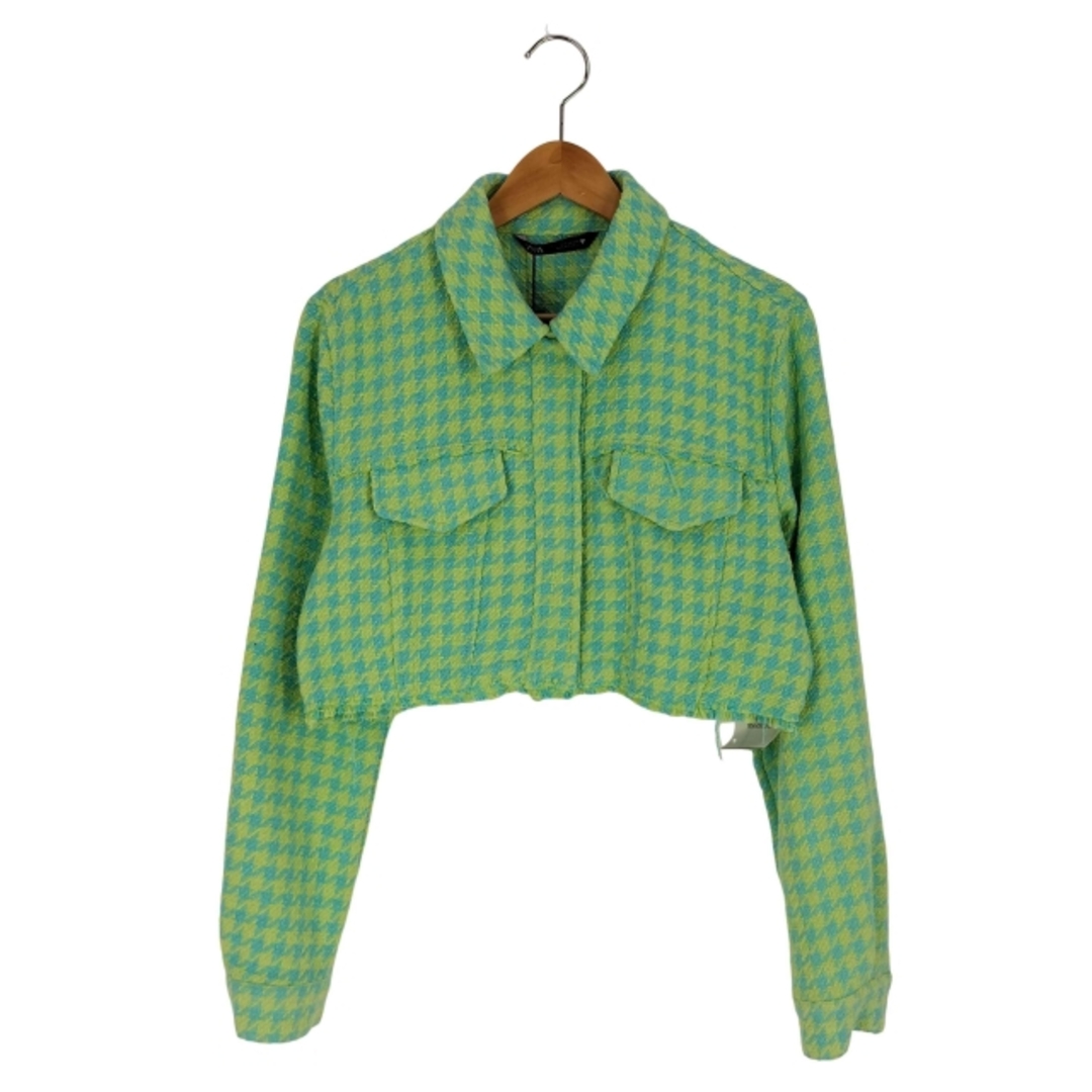 ZARA - ZARA(ザラ) 千鳥格子 裾カットオフ クロップド シャツ ZARA - ZARA(ザラ) 千鳥格子 裾カットオフ クロップド シャツ