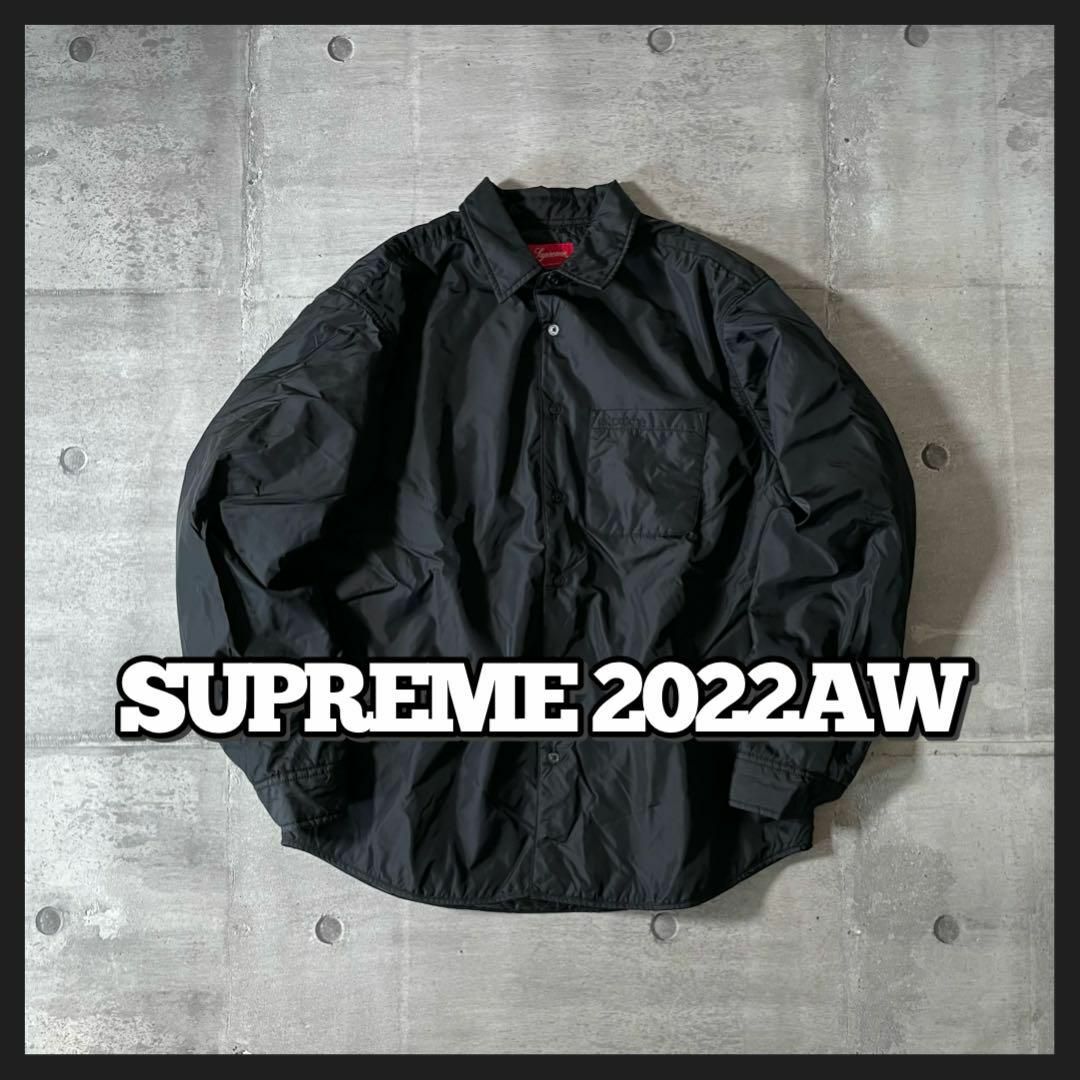 SUPREME 22AW 中綿 ナイロンジャケット シャツ型 y2kテック 美品 SUPREME 22AW 中綿 ナイロンジャケット シャツ型 y2kテック 美品