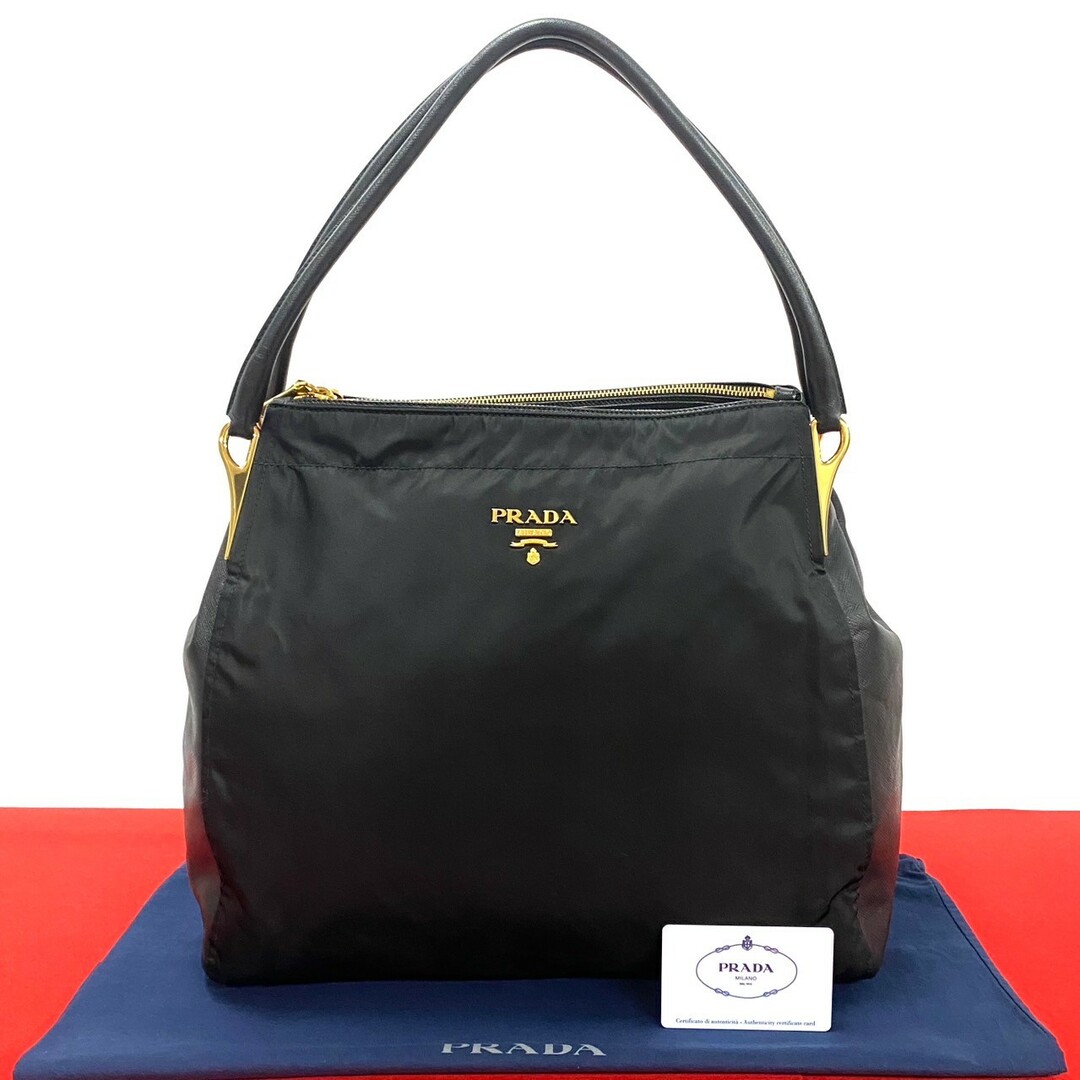 極 美品 希少品 PRADA プラダ ロゴ 金具 ナイロン レザー 本革 極 美品 希少品 PRADA プラダ ロゴ 金具 ナイロン レザー 本革