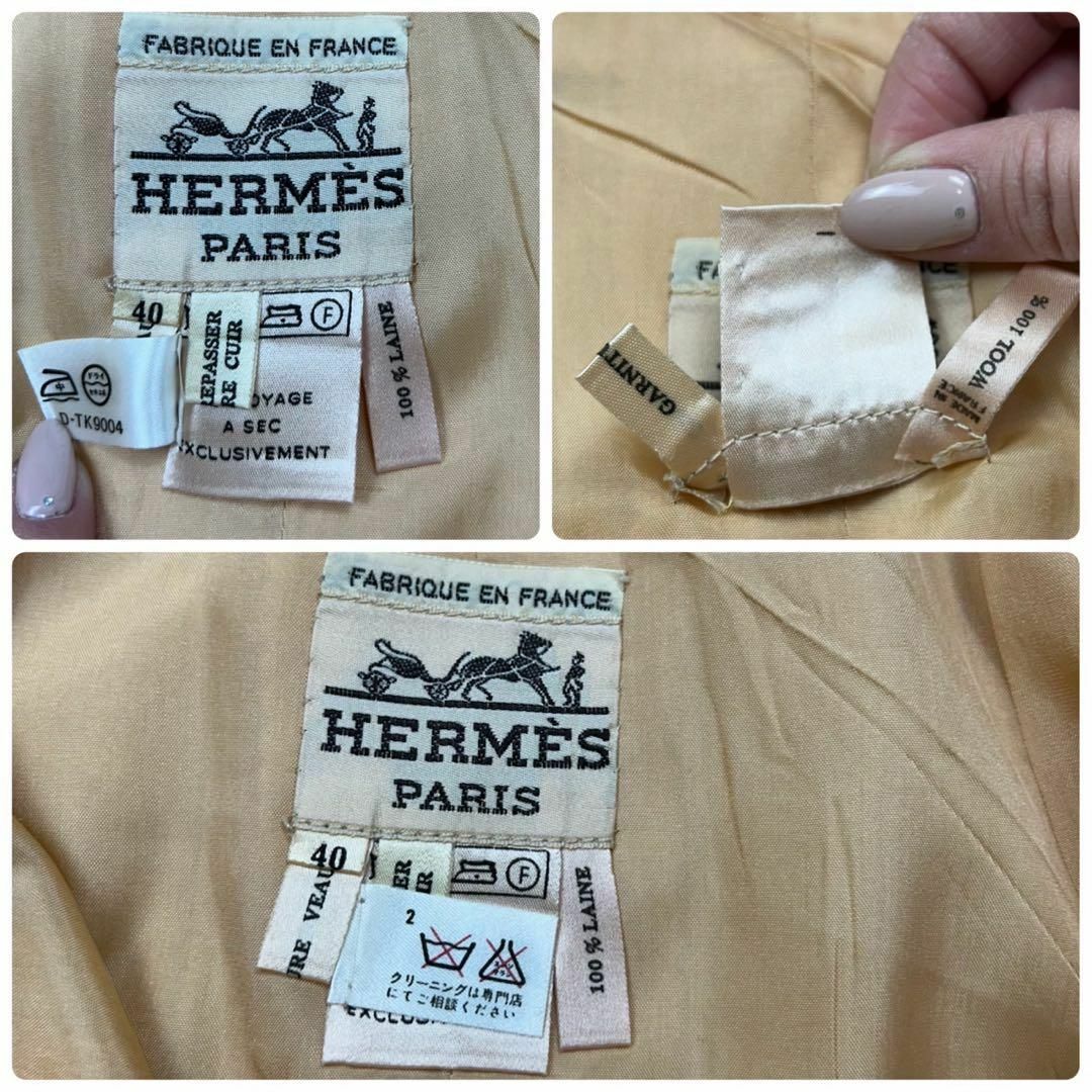 E131 M エルメス ベルト付き ゴールド金具 ひざ丈スカート E131 M エルメス ベルト付き ゴールド金具 ひざ丈スカート
