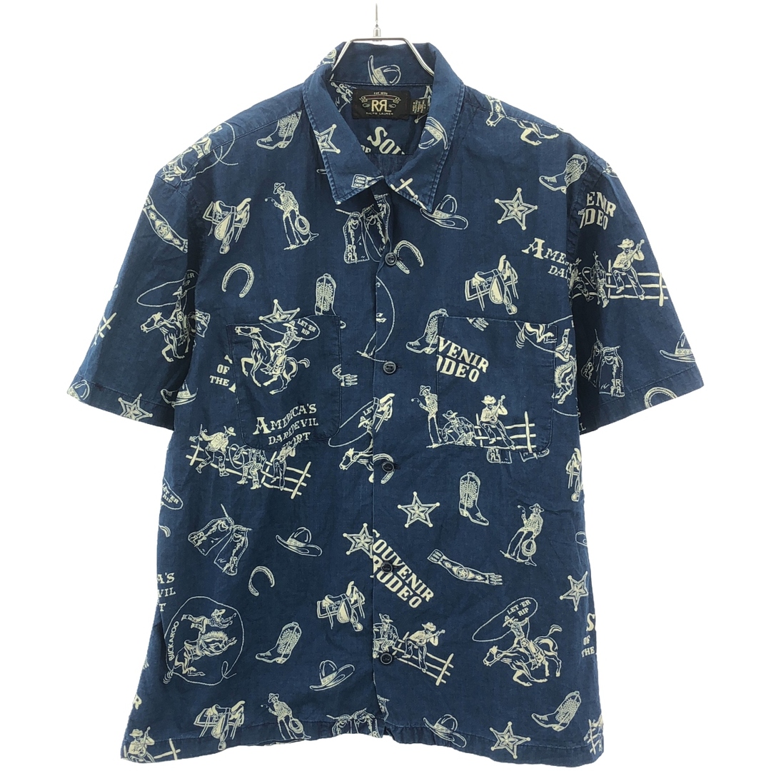 RRL ダブルアールエル 22SS Rodeo Print Indigo Camp Shirt RRL ダブルアールエル 22SS Rodeo Print Indigo Camp Shirt