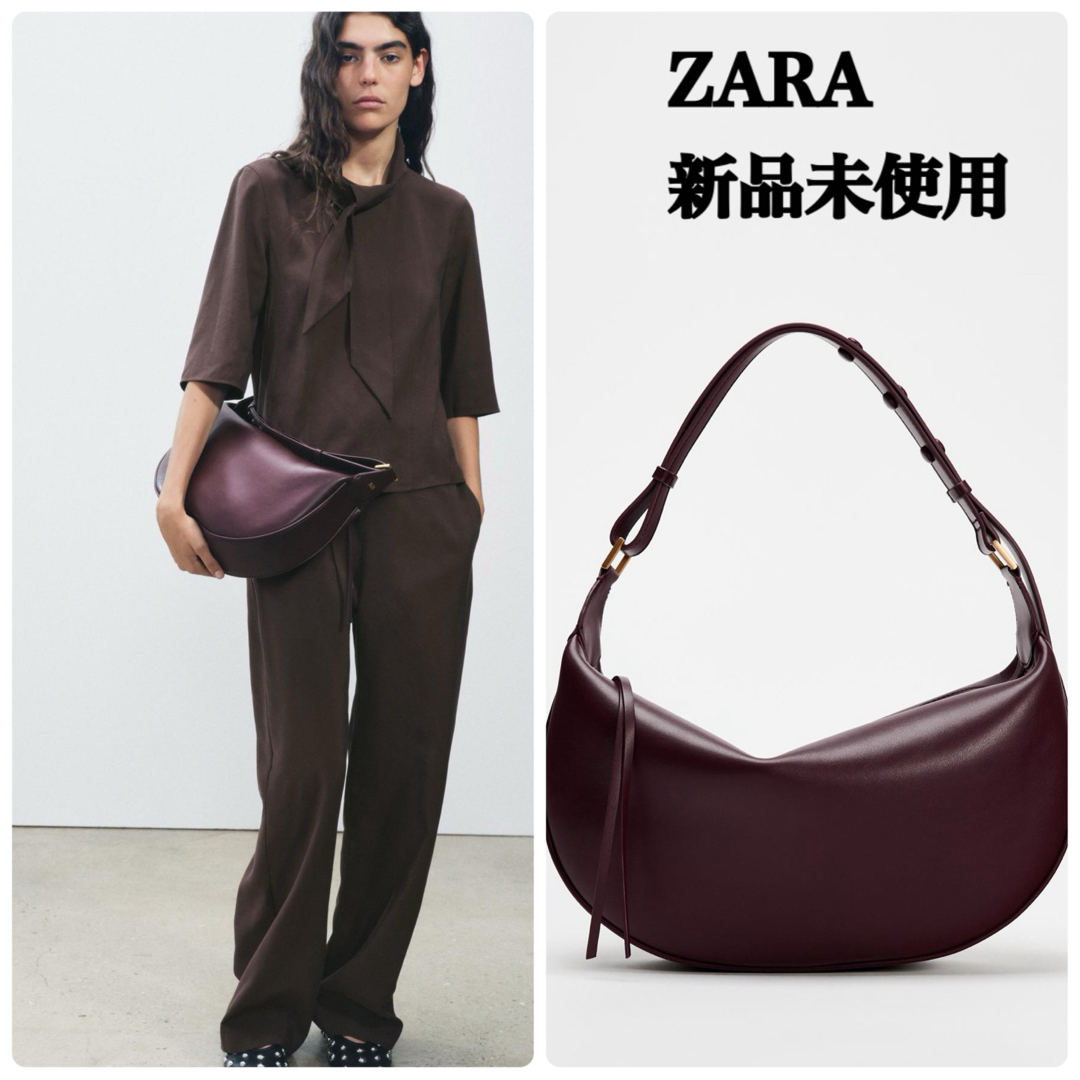 ZARA - 完売品 新品タグ付き ZARA オーバルバッグ ボルドー ZARA - 完売品 新品タグ付き ZARA オーバルバッグ ボルドー