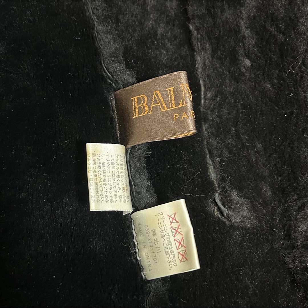 極美品!BALMAIN ムートンコート 羊革 シープスキン ブラック 極美品!BALMAIN ムートンコート 羊革 シープスキン ブラック
