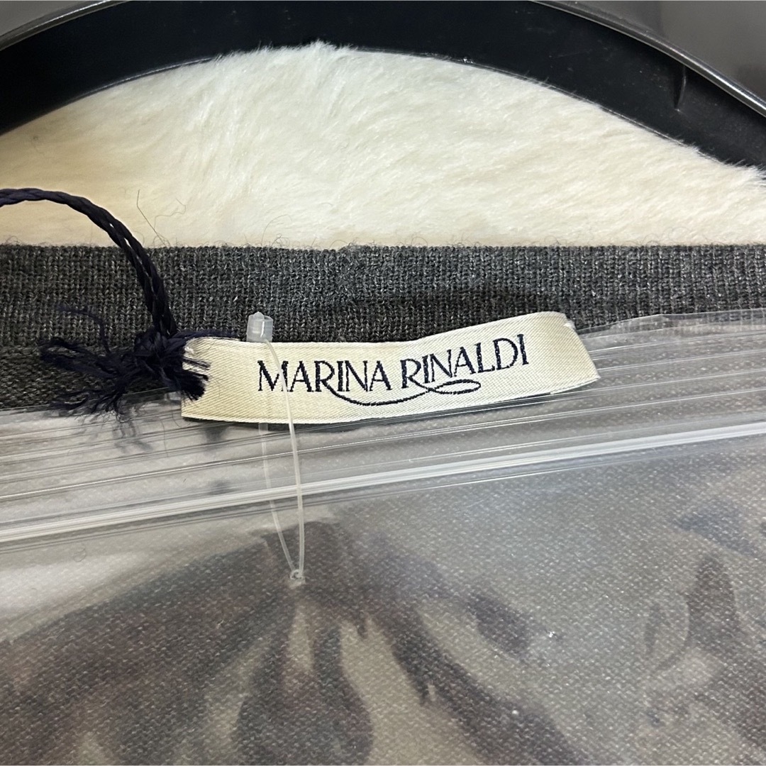 MARINA RINALDI ロングカーディガン シルク カシミヤ ビジュ MARINA RINALDI ロングカーディガン シルク カシミヤ ビジュ