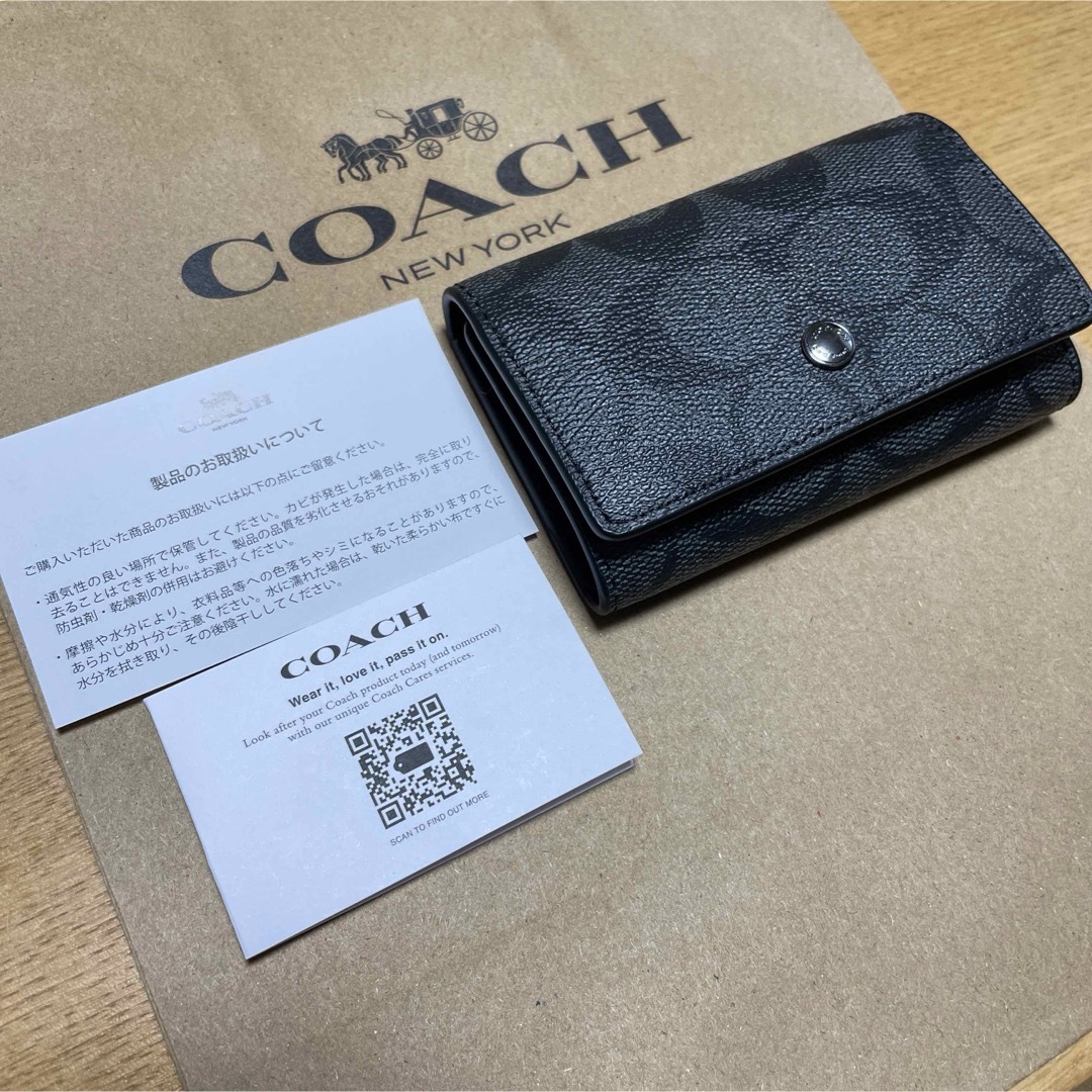 新品未使用 コーチ キーケース チャコール メンズ 新品未使用 コーチ キーケース チャコール メンズ
