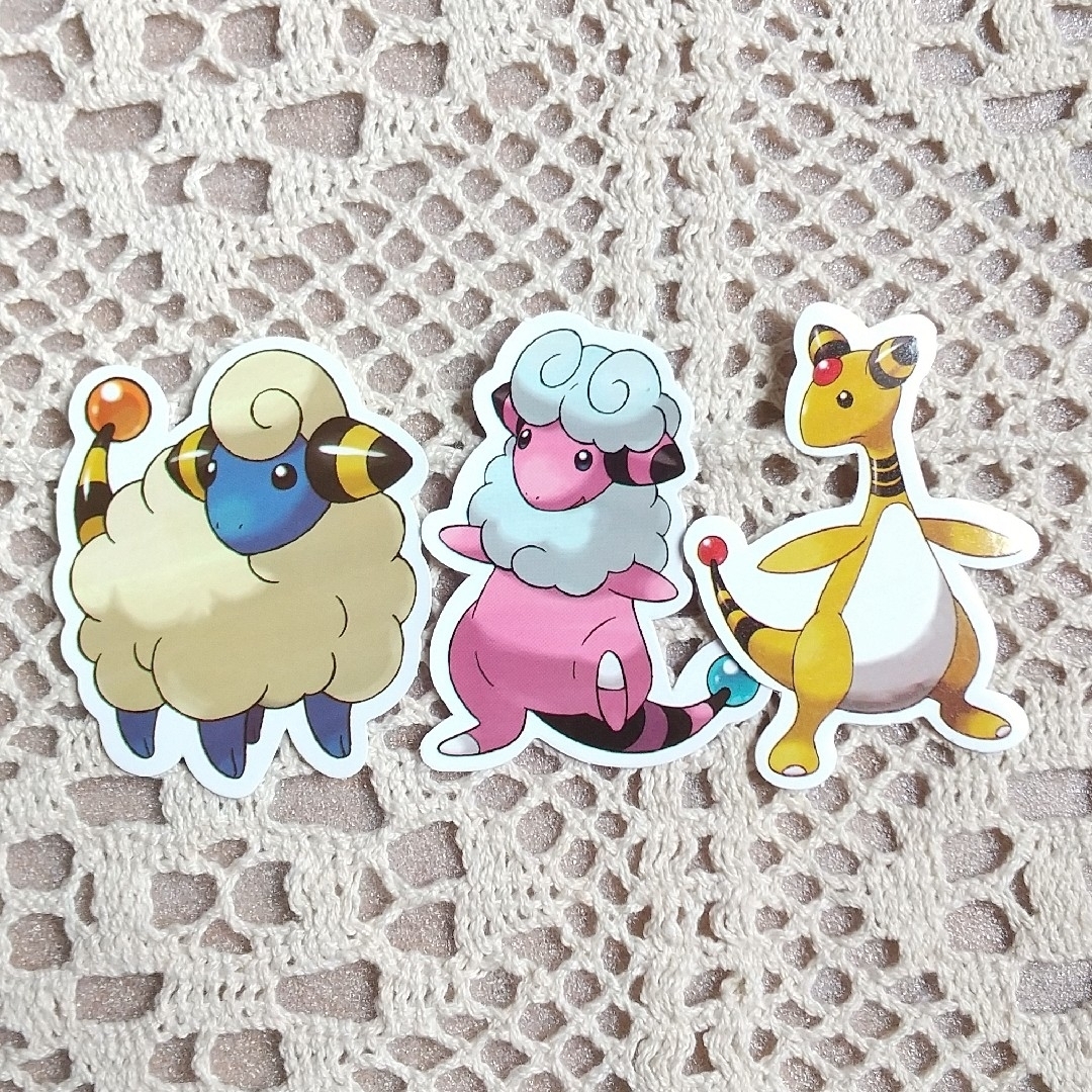 ポケモン - ポケモン メリープ モココ デンリュウ ステッカー 3 ポケモン - ポケモン メリープ モココ デンリュウ ステッカー 3
