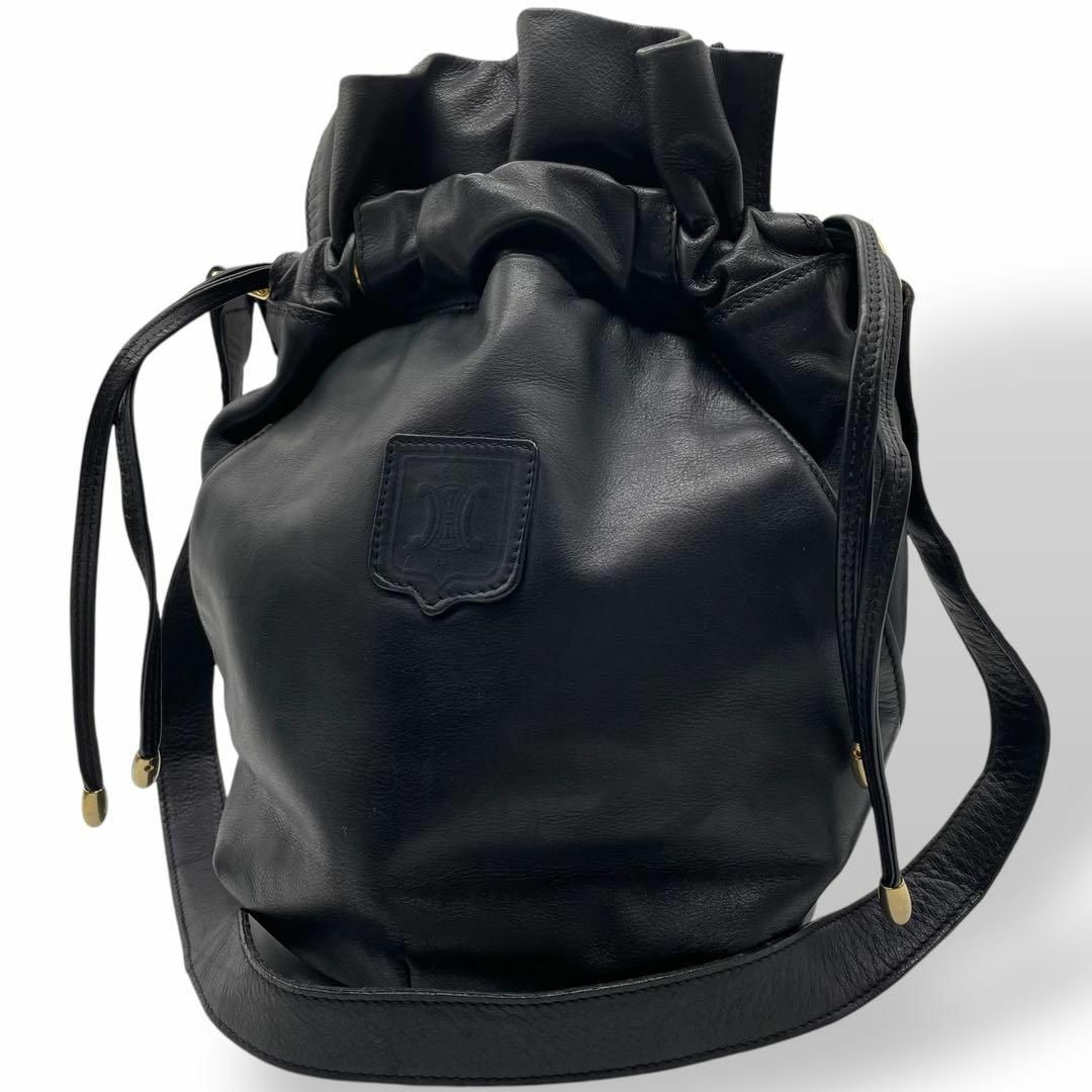 美品】CELINE ヴィンテージ ショルダーバッグ 巾着 ドロー 美品】CELINE ヴィンテージ ショルダーバッグ 巾着 ドロー