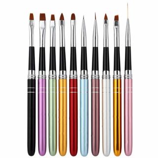 ネイルブラシ 10本セット ネイル ブラシ ネイル筆 ジェルネイル カラージェル(ネイル用品)