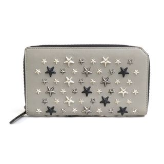 ジミーチュウ(JIMMY CHOO)のジミーチュウ JIMMY CHOO ラウンドファスナー長財布 レザー/メタル グレー×ブラック ユニセックス 送料無料【中古】 h30799a(長財布)