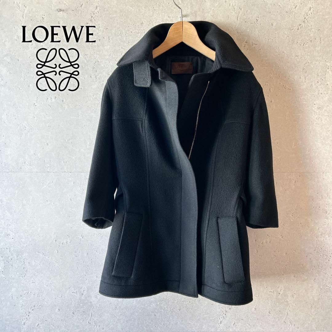 LOEWE ロエベ カシミア100 ステンカラーショートコートジャケット LOEWE ロエベ カシミア100 ステンカラーショートコートジャケット