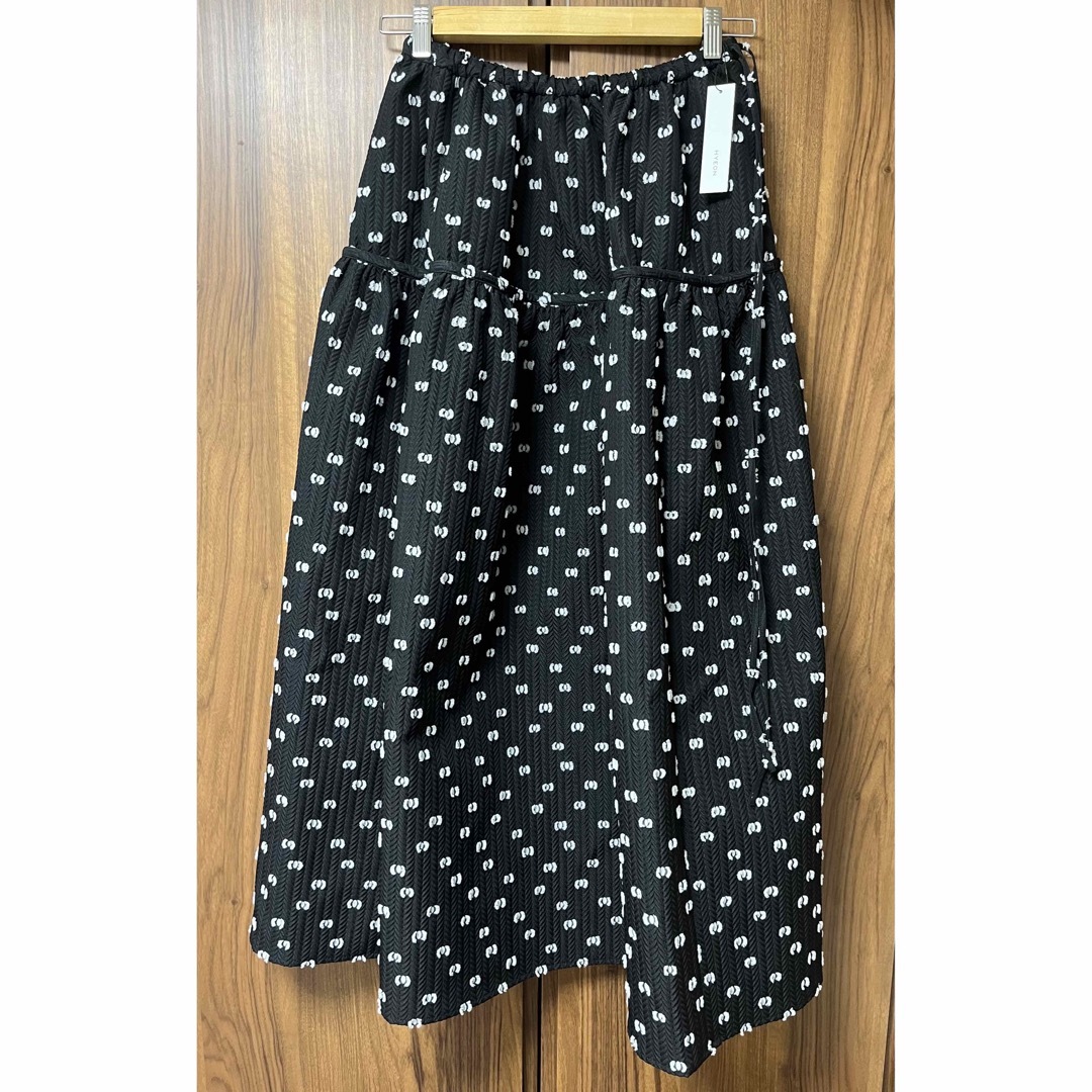 HYEON ヘヨン jacquard skirt / black × white HYEON ヘヨン jacquard skirt / black × white