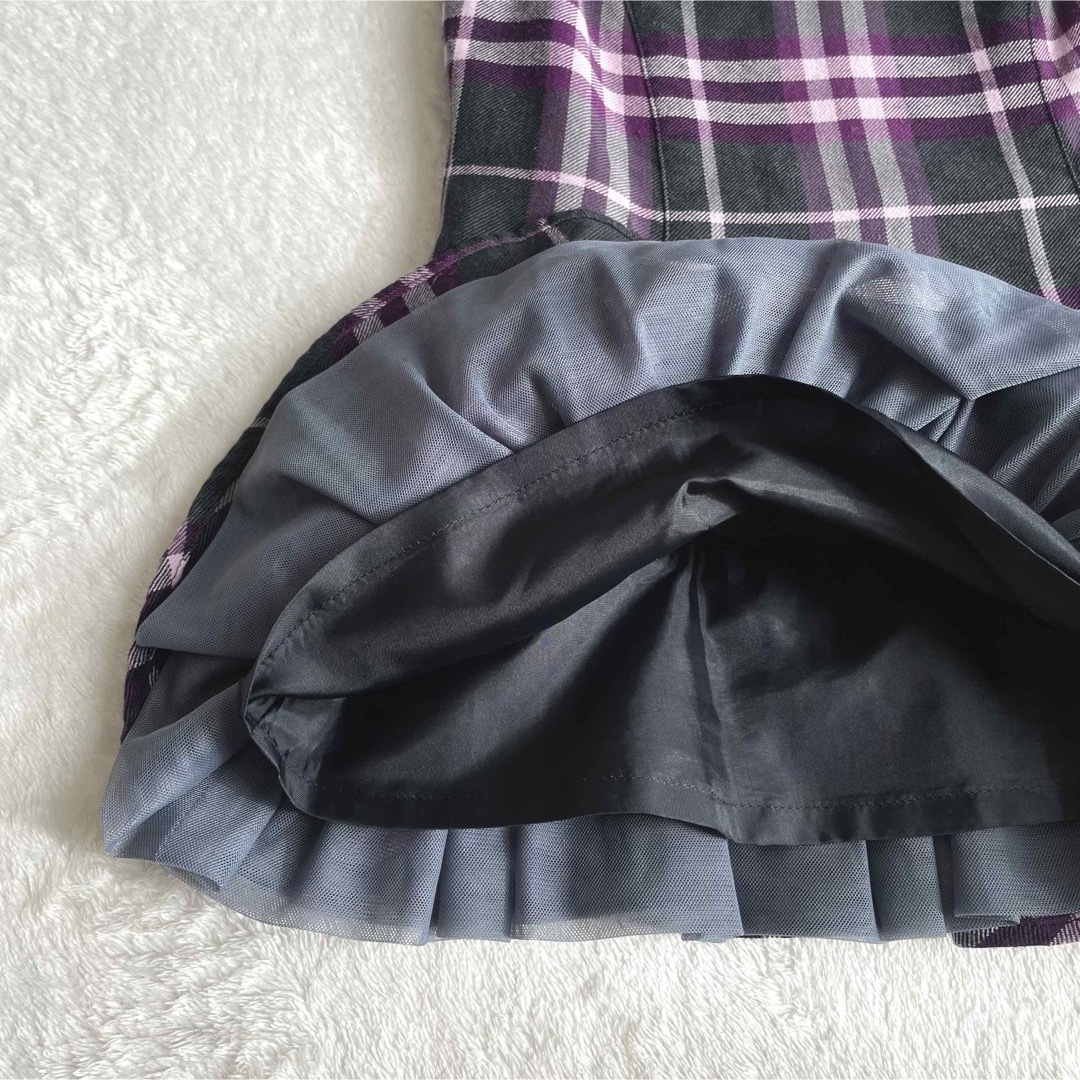 美品☆バーバリー☆ワンピース☆チェック☆パープル☆100 美品☆バーバリー☆ワンピース☆チェック☆パープル☆100