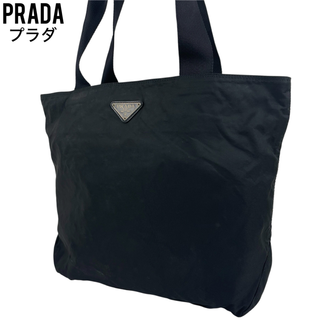 ✨良品 PRADA プラダ トートバッグ ブラック 黒 ナイロン レザー ✨良品 PRADA プラダ トートバッグ ブラック 黒 ナイロン レザー