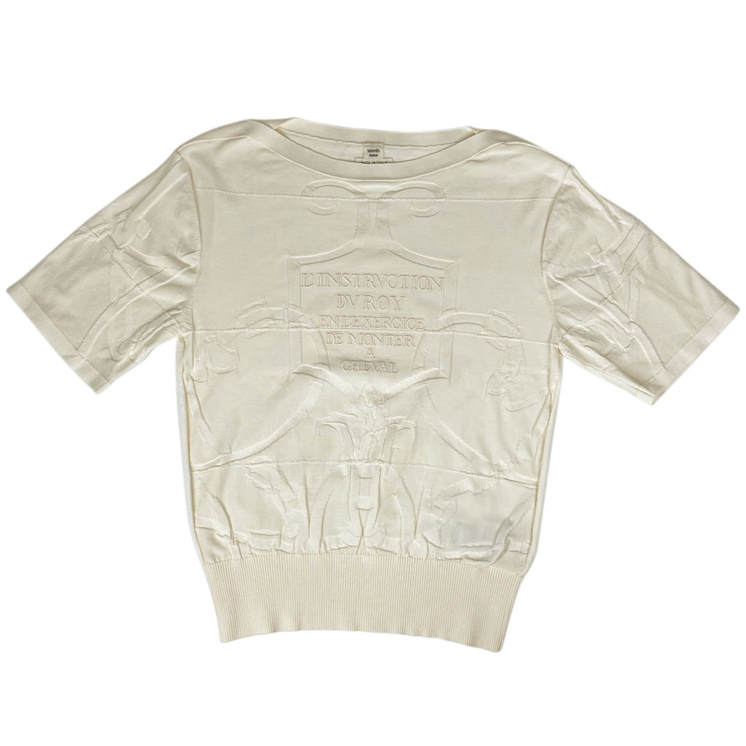 在庫一掃】 エルメス ボートネック 半袖 Tシャツ 36 在庫一掃】 エルメス ボートネック 半袖 Tシャツ 36