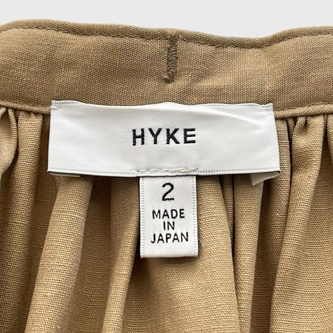 HYKE ハイク C/H GATHERED DRESS ベージュ 麻 リネン混 HYKE ハイク C/H GATHERED DRESS ベージュ 麻 リネン混