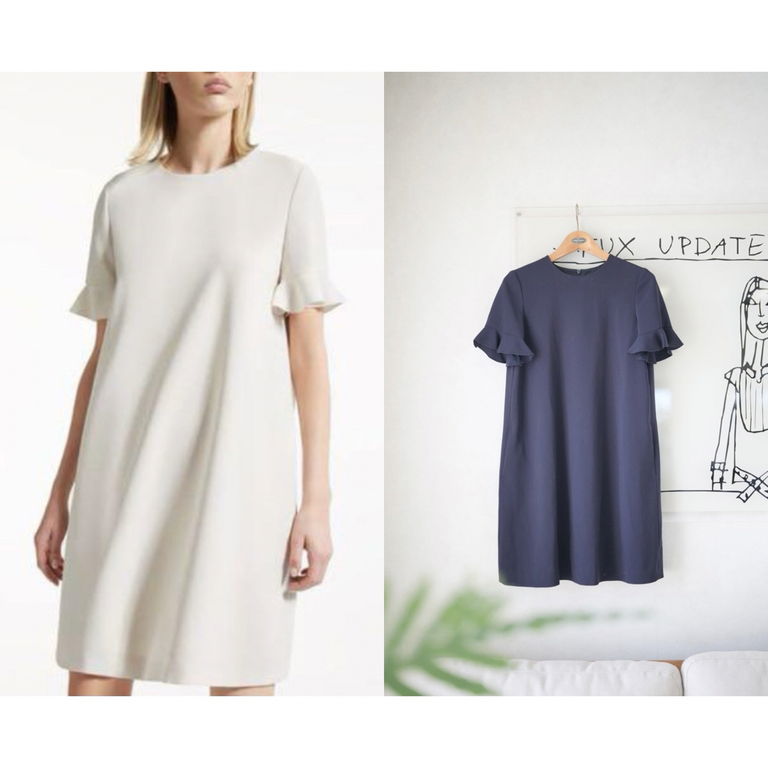 MAX MARA studio マックスマーラ ラッフル ワンピース ひざ丈 MAX MARA studio マックスマーラ ラッフル ワンピース ひざ丈