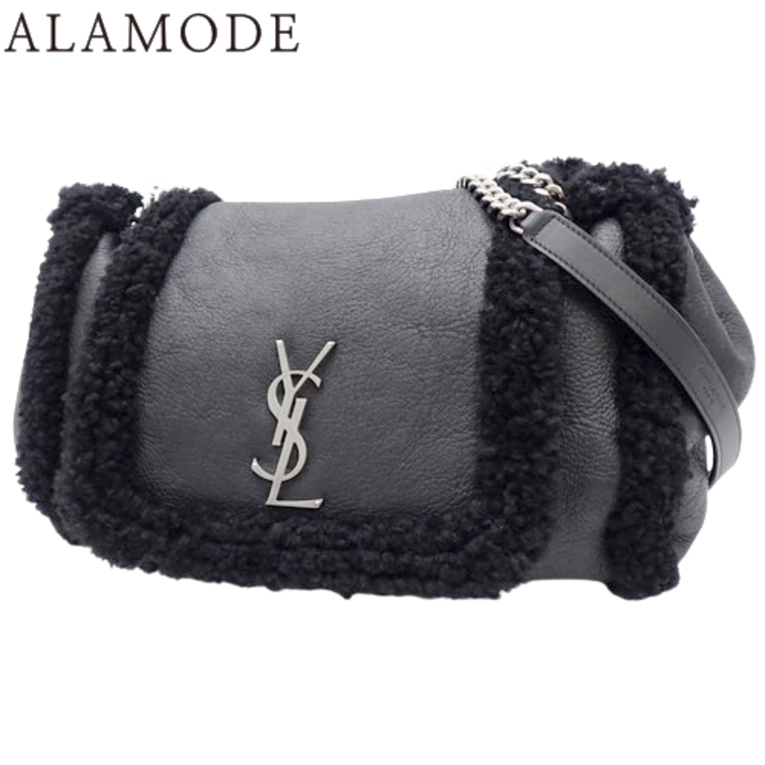 SAINT LAURENT - SAINT LAURENT PARIS(サンローランパリ) ボア チェーンショルダーバッグ ショルダーバッグ 肩掛け レザー ムートン ブラック黒 シルバー金具 588130 レディース 40802126442【中古】【アラモード】