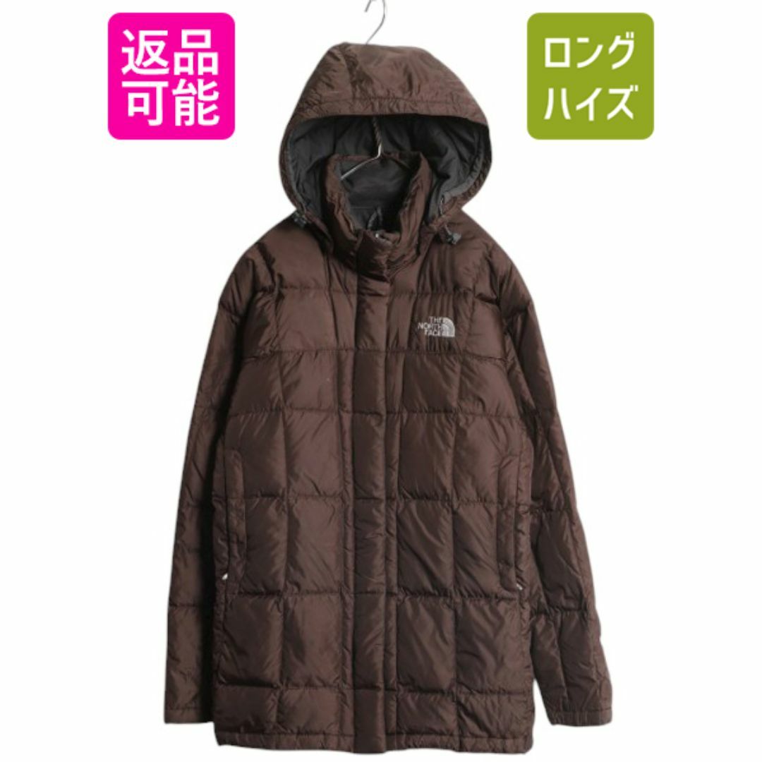 THE NORTH FACE - ノースフェイス ダウン ジャケット レディース S 古着 The North Face アウトドア 600フィル フード パーカー フルジップ ハーフ コート 茶