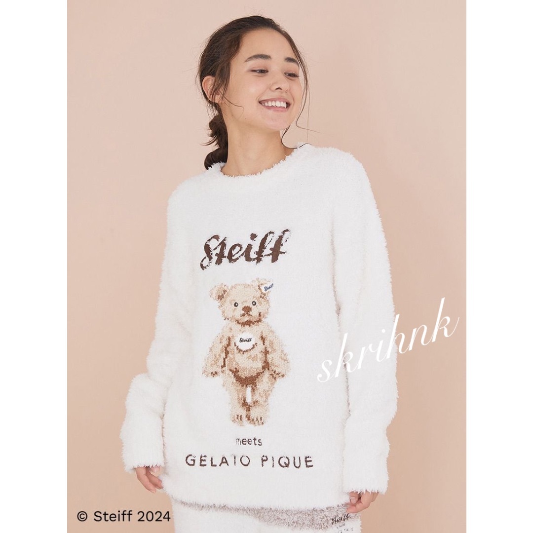 gelato pique - ♡新品♡ジェラートピケ♡シュタイフ♡コラボ♡Jamesジャガードプルオーバー♡白