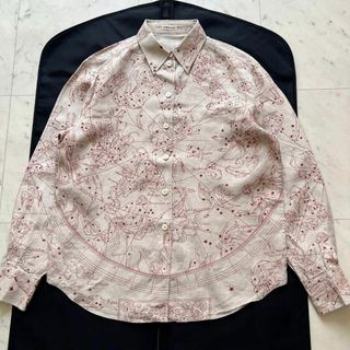 HERMES - レア品 HERMES マルジェラ期 リネン 星座柄 長袖シャツ HERMES - レア品 HERMES マルジェラ期 リネン 星座柄 長袖シャツ