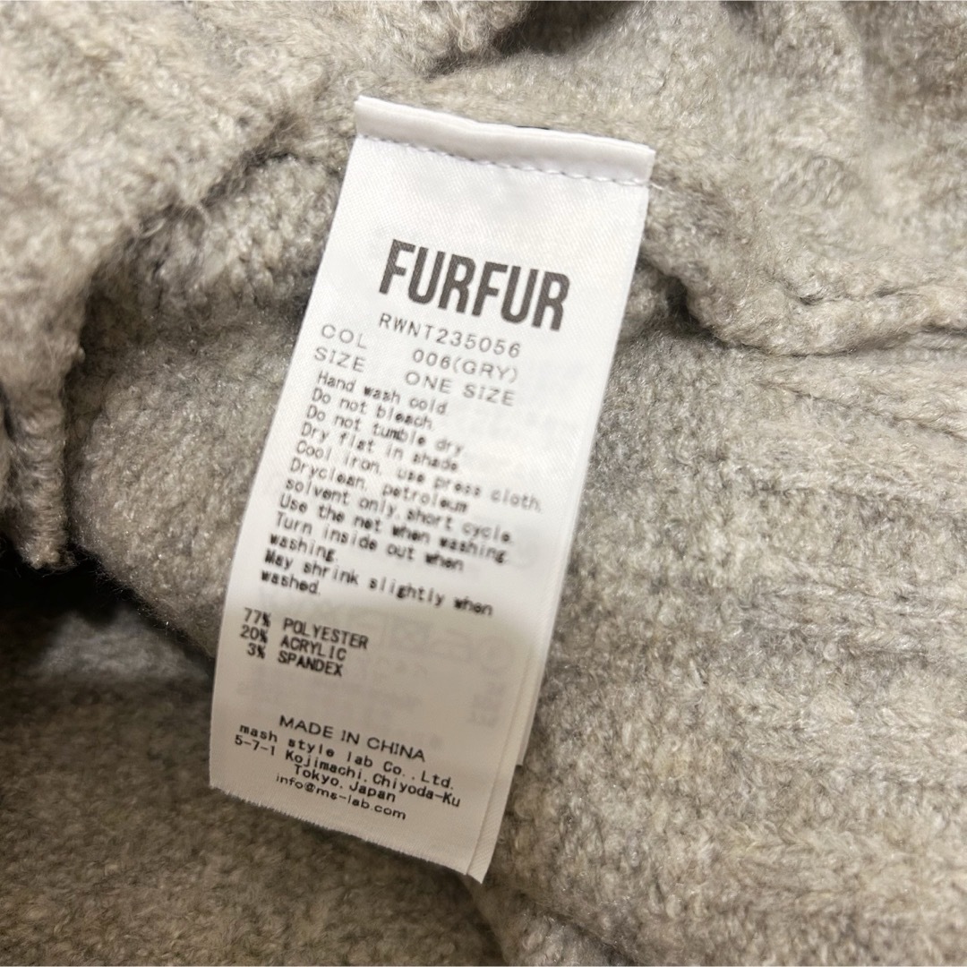 FURFUR 星刺繍ノルディックカーディガン ファーファー グレー ニット FURFUR 星刺繍ノルディックカーディガン ファーファー グレー ニット