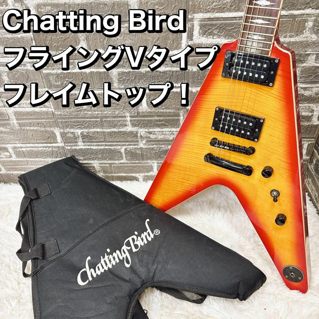 Chatting Bird フライングVタイプ フレイムトップ!セットネック仕様 Chatting Bird フライングVタイプ フレイムトップ!セットネック仕様