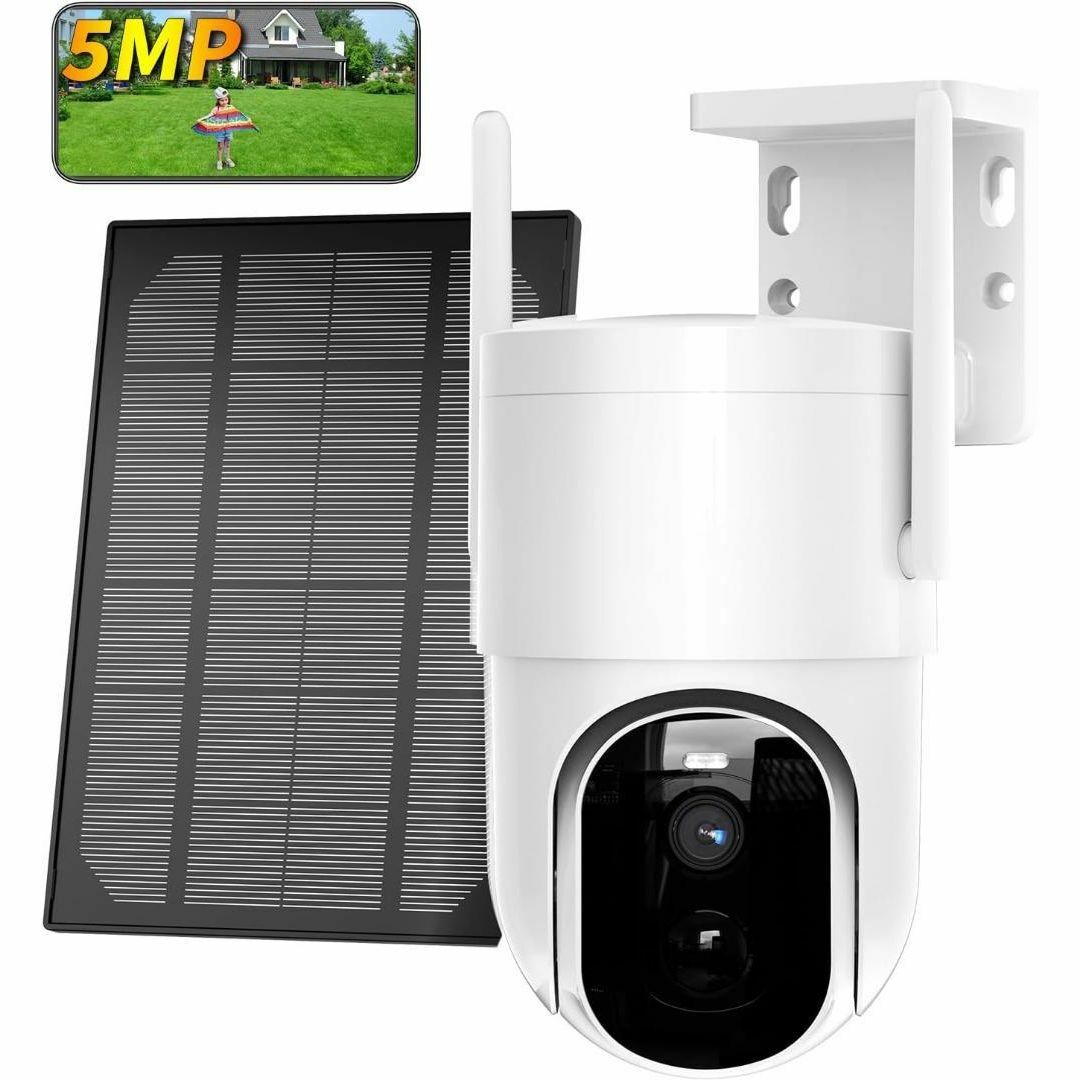 防犯カメラ 屋外 ソーラー　500万画素　全方位　WiFi強化　IP65防水防塵 Amazon.co.jp: 【500万画素・全方位・WiFi強化】YESRAMO 防犯