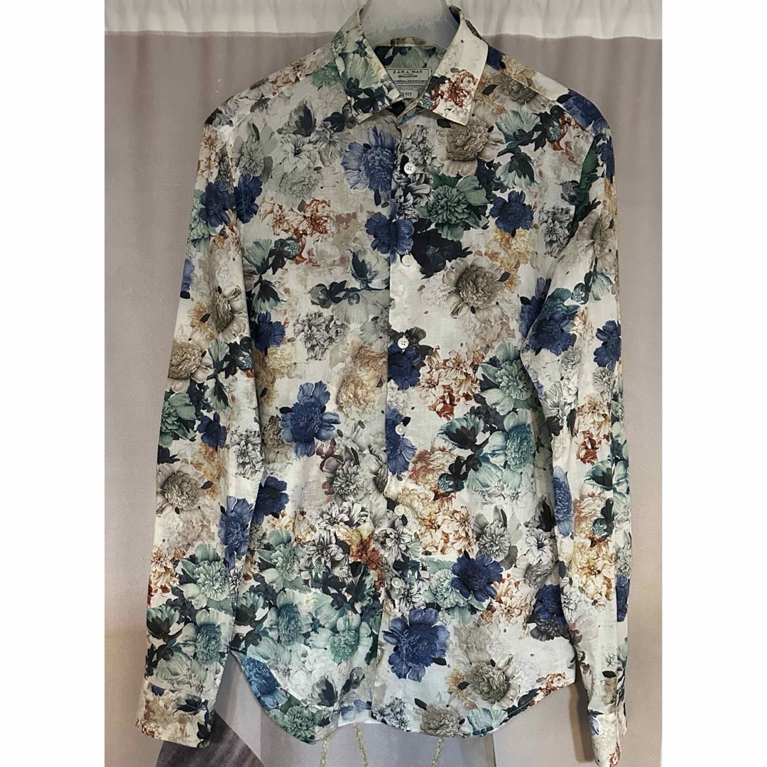 ZARA - ZARA MAN ザラ フローラル コットン 花柄シャツの通販 by ZARA - ZARA MAN ザラ フローラル コットン 花柄シャツの通販 by