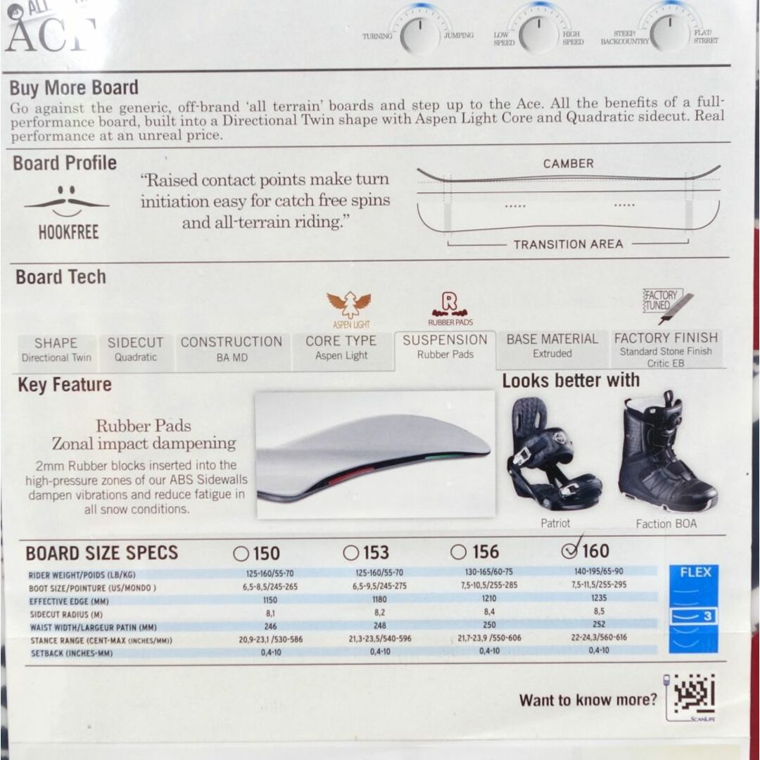 未使用 サロモン SALOMON ACE 160cm スノーボード デッキ 板 未使用 サロモン SALOMON ACE 160cm スノーボード デッキ 板